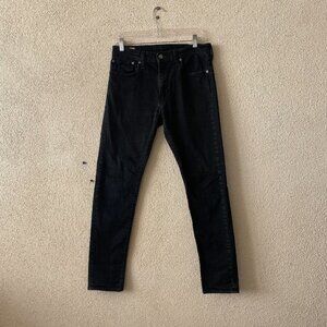 LEVIS 512 Womens Jeans Black Skinny Taper Stretch Premium Big E Size W31 L32